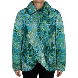 Floral Quilted Jacket - Green Multi